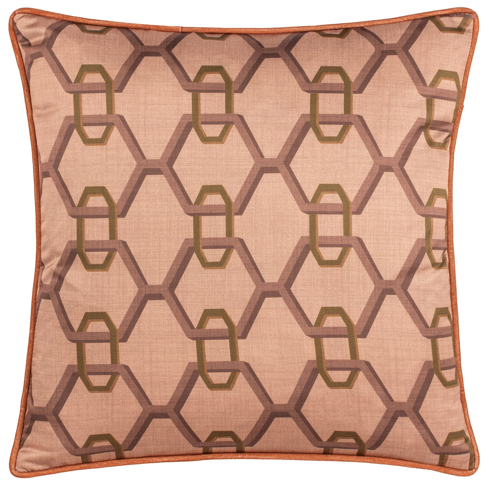 Carnaby Chain 45x45 Feather Filled Cushion Pink