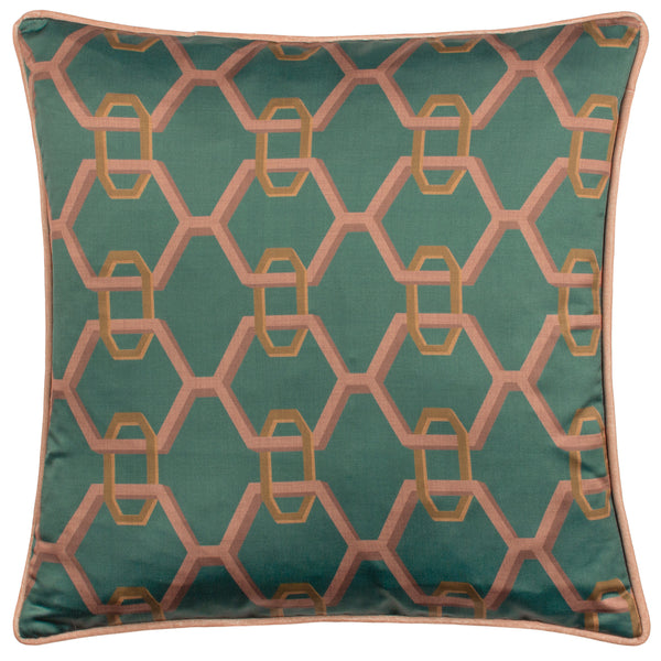 Carnaby Chain 45x45 Feather Filled Cushion Teal - view 2