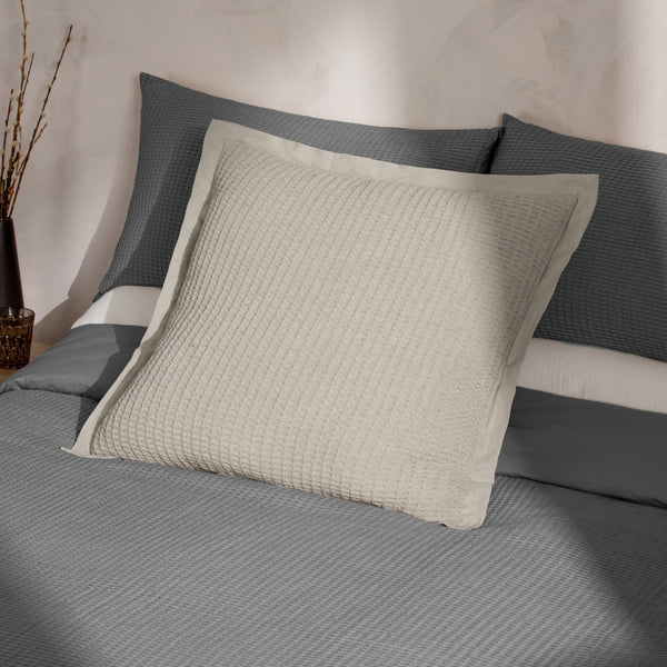 Canopy 65x65 Feather Filled Cushion Stone - lifestyle