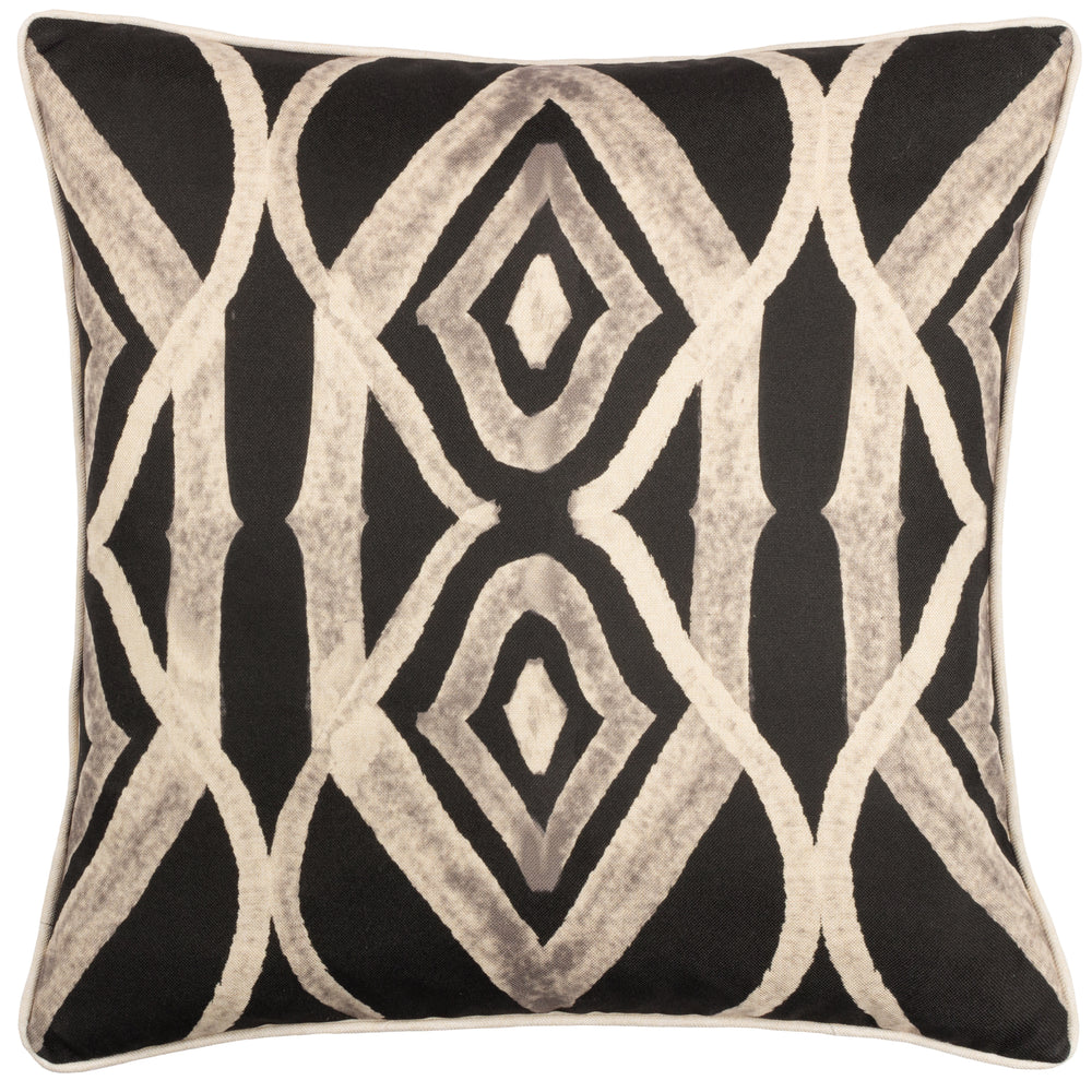 Cape Ikat 50x50 Feather Filled Cushion Black