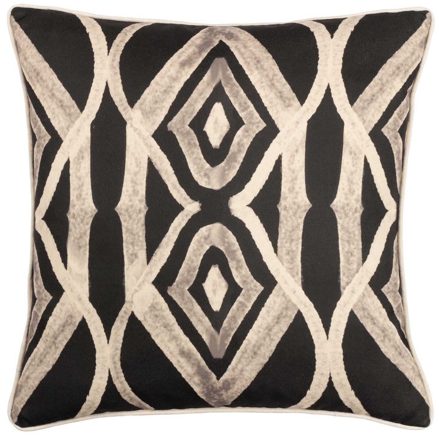 CAPE IKAT 50X50 FEATHER FILLED CUSHION BLACK