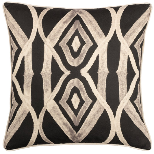 CAPE IKAT 50X50 FEATHER FILLED CUSHION BLACK