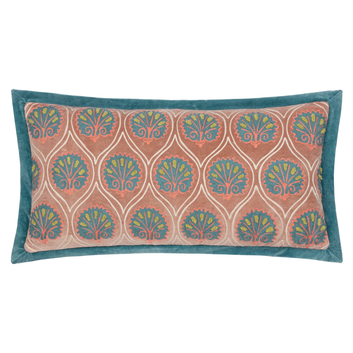 CASA 30X60 FEATHER FILLED CUSHION ROSE/FRENCH BLUE