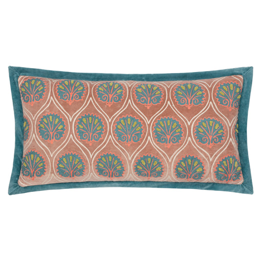 CASA 30X60 FEATHER FILLED CUSHION ROSE/FRENCH BLUE