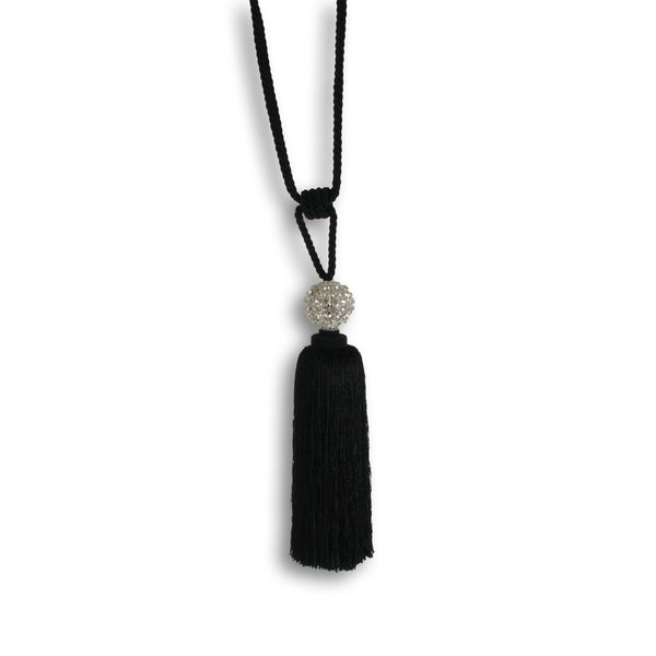 Crystal Ball Tie Back Black