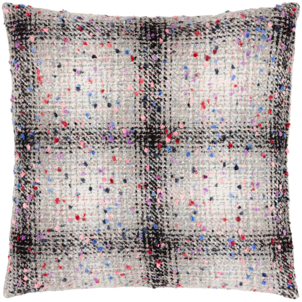 Connie Check 45x45 Feather Filled Cushion Grey/black