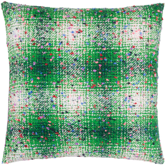 CONNIE CHECK 45X45 FEATHER FILLED CUSHION GREEN/LILAC