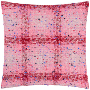 Connie Check 45x45 Feather Filled Cushion Pink/cobalt