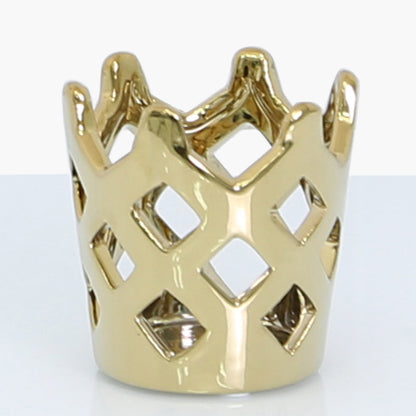 10cm Crown Tealight Holder Gold