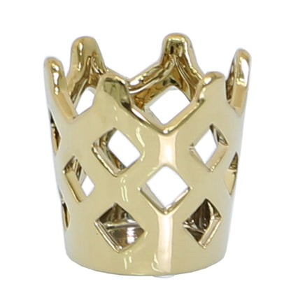 10cm Crown Tealight Holder Gold