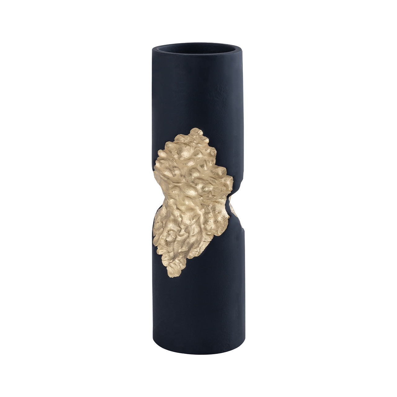 32cm Black and Gold Pillar Candle Holder