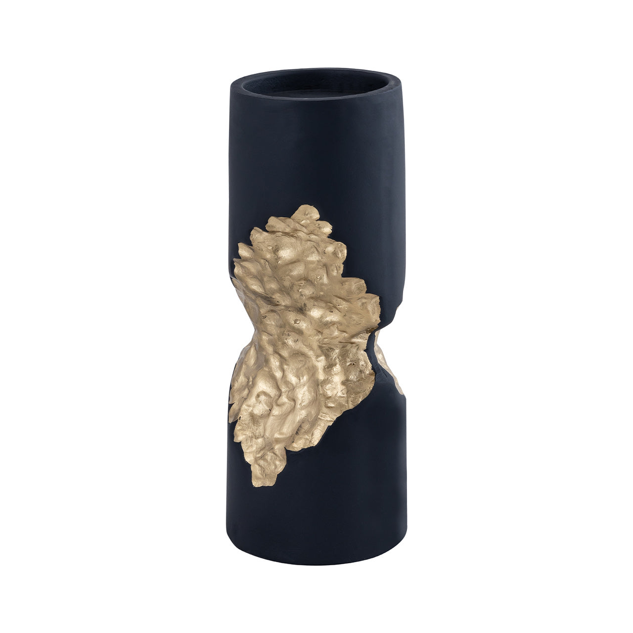 27cm Black and Gold Pillar Candle Holder