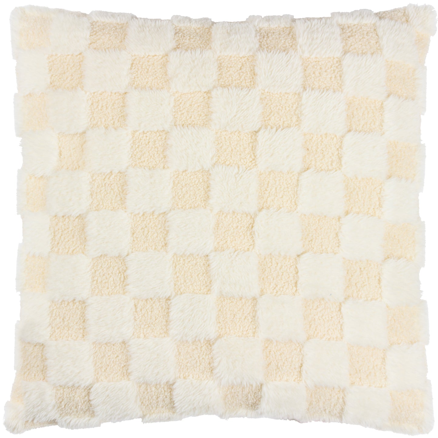 CHECK IT BOUCLE 45X45 FEATHER FILLED CUSHION DREAMY CREAM