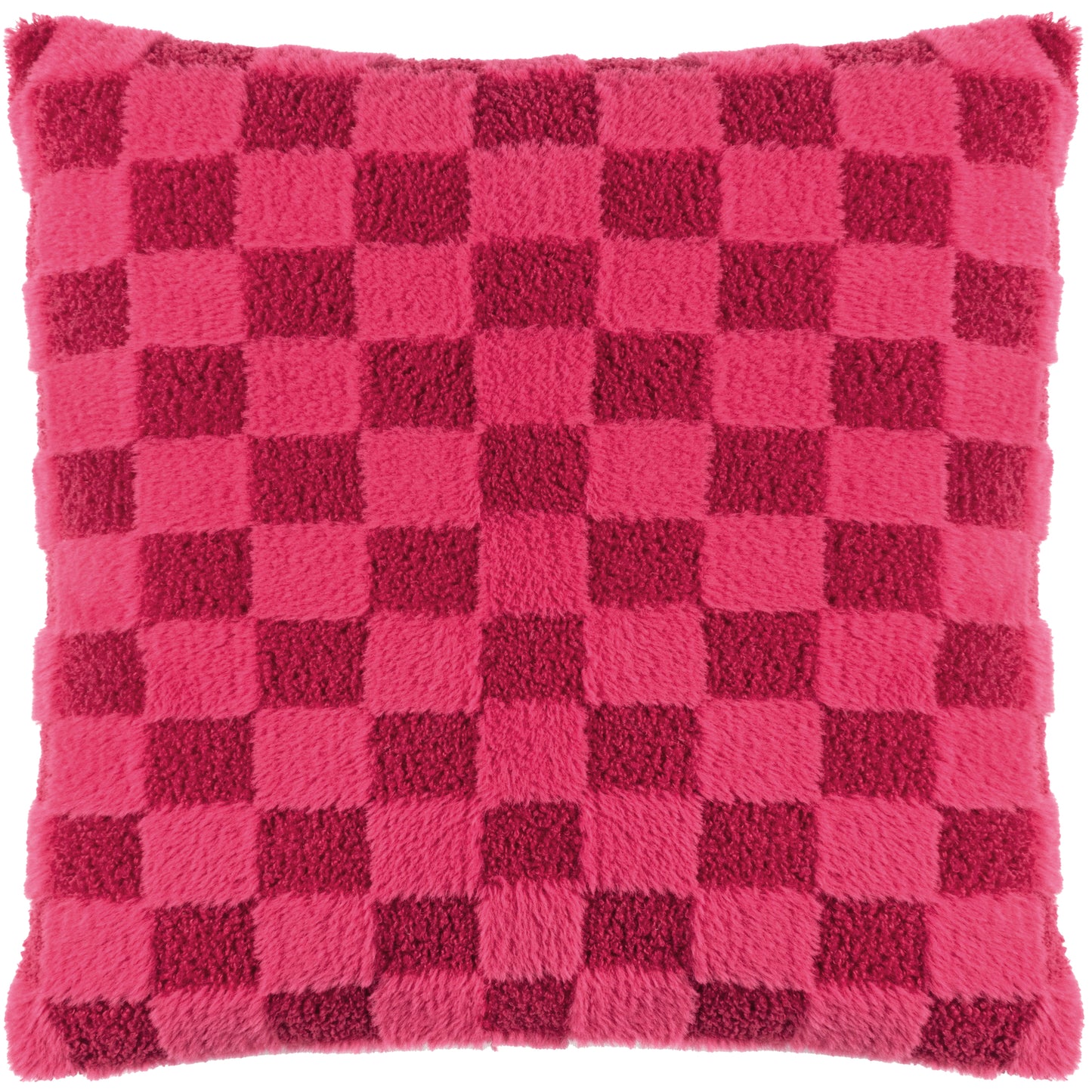 CHECK IT BOUCLE 45X45 FEATHER FILLED CUSHION PINKY CRUSH