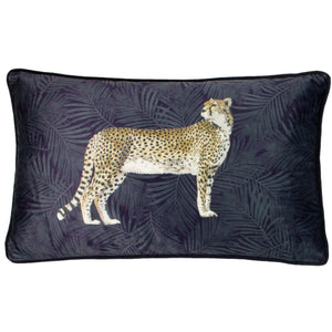Cheetah Forest 30x50 Feather Filled Cushion Navy