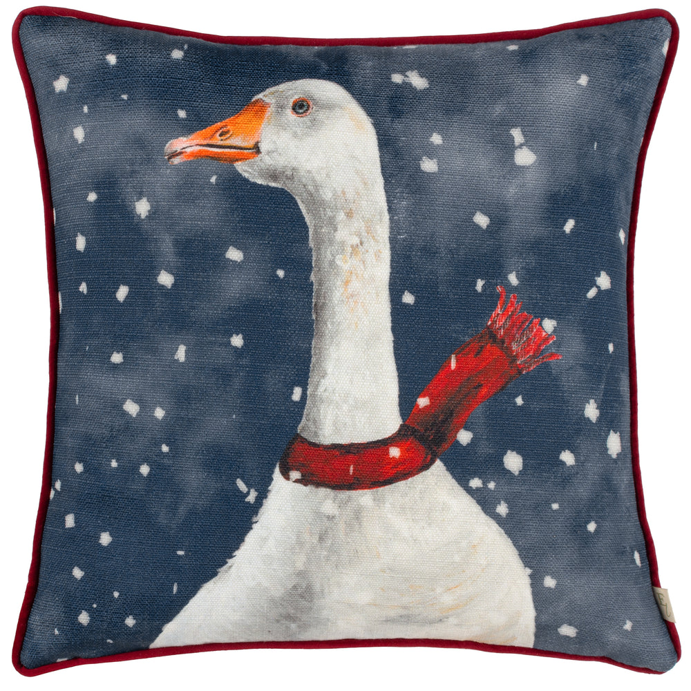 Christmas Goose 43x43 Feather Filled Cushion Multi