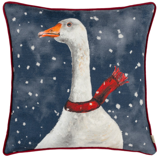 CHRISTMAS GOOSE 43X43 FEATHER FILLED CUSHION MULTI