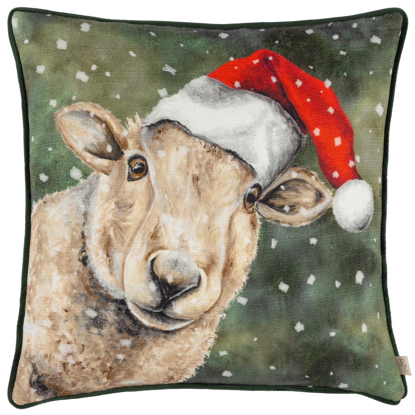 CHRISTMAS SHEEP 43X43 FEATHER FILLED CUSHION MULTI