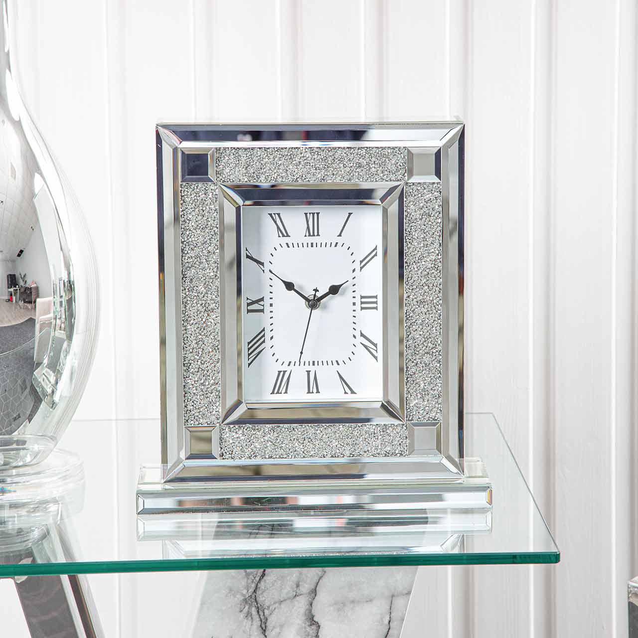 33cm Milano Mirror Table Clock