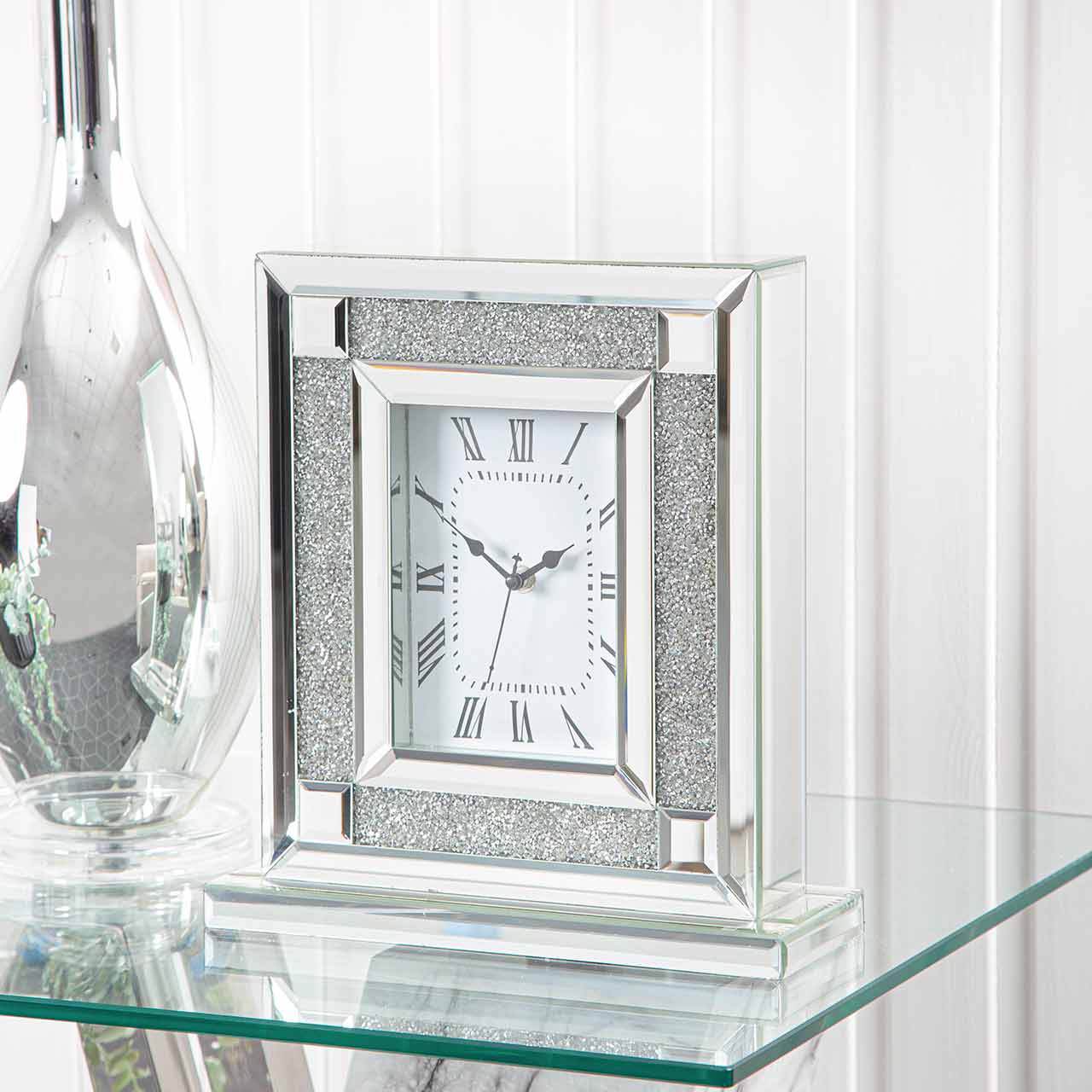 33cm Milano Mirror Table Clock