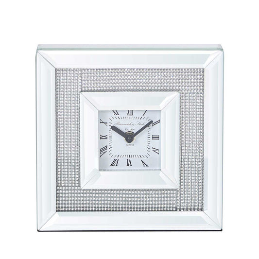 20cm Glitz Mirror Table Clock