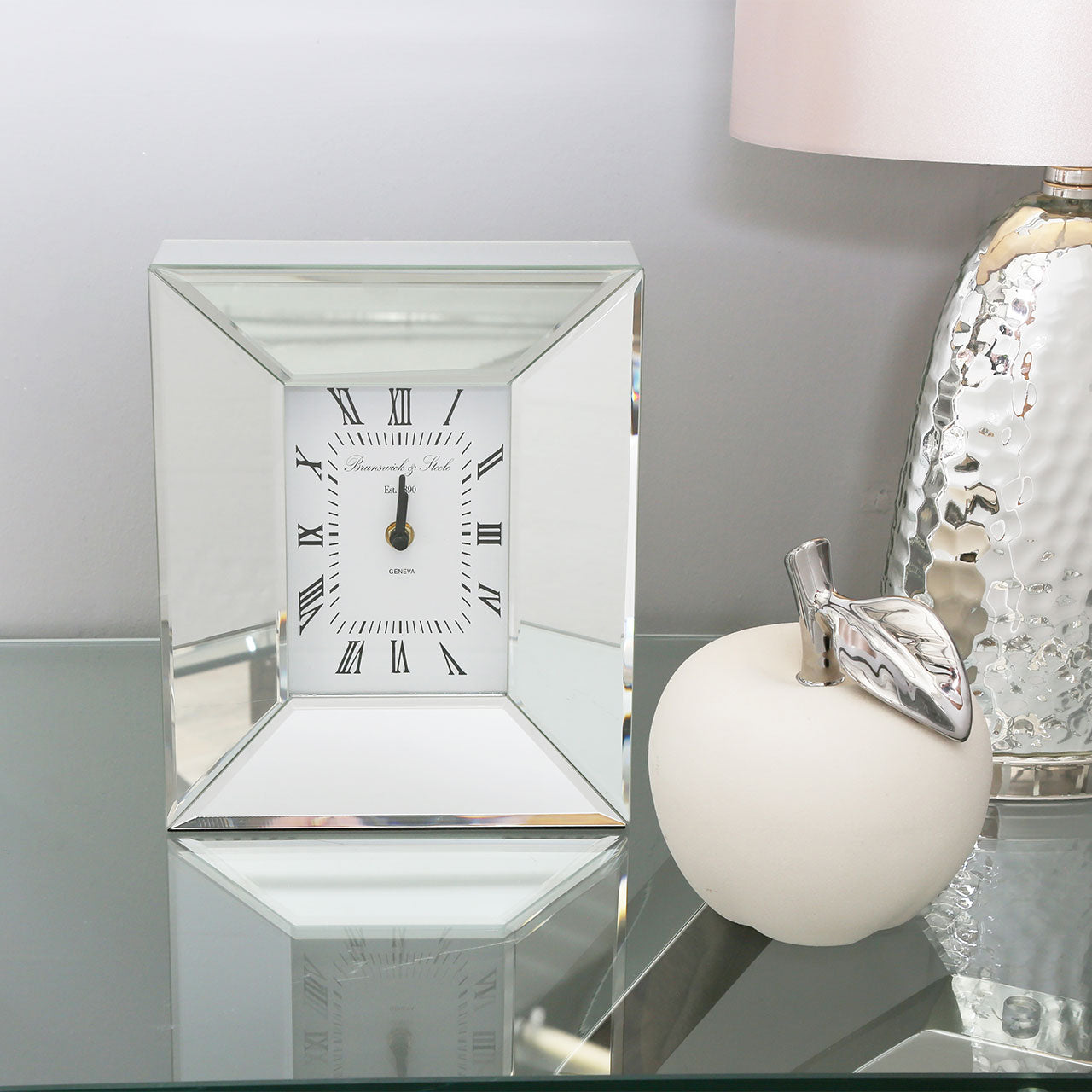 27cm Mirror Box Table Clock