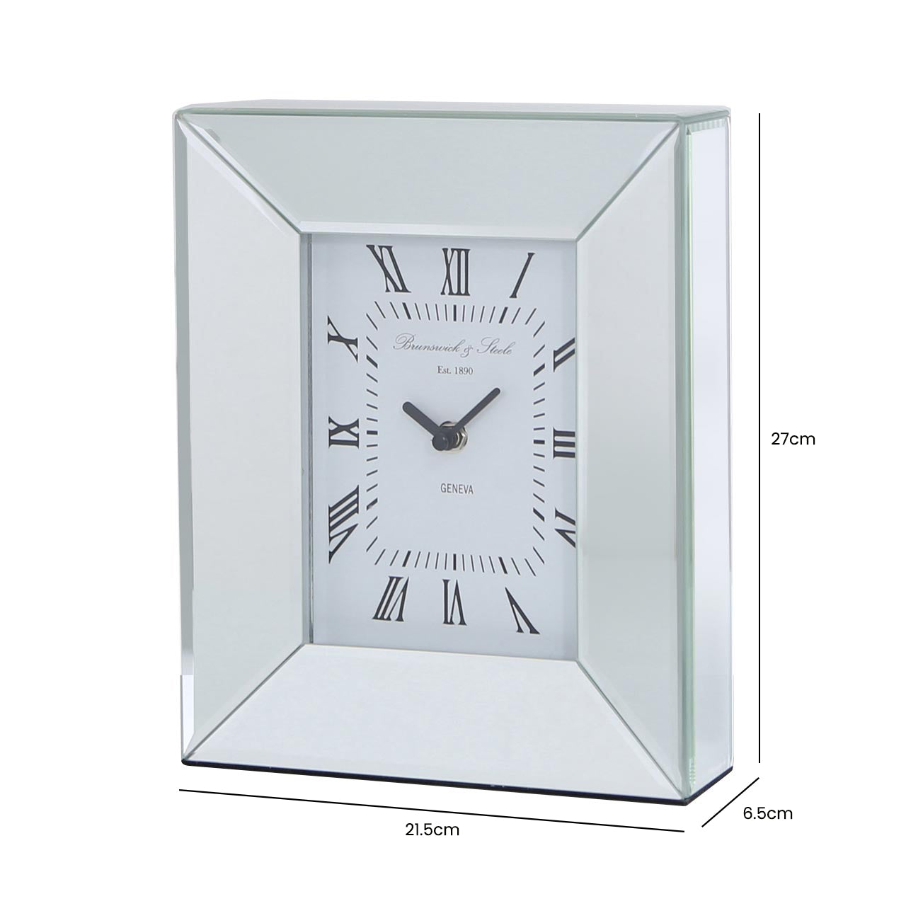 27cm Mirror Box Table Clock