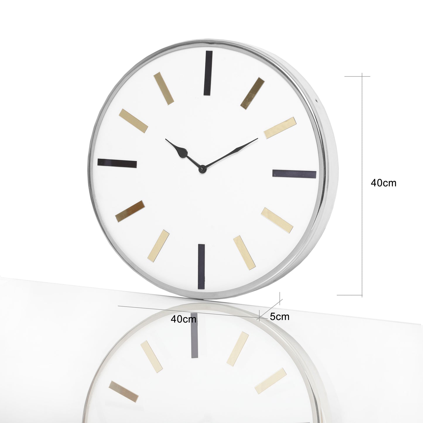 40cm Chrome Wall Clock