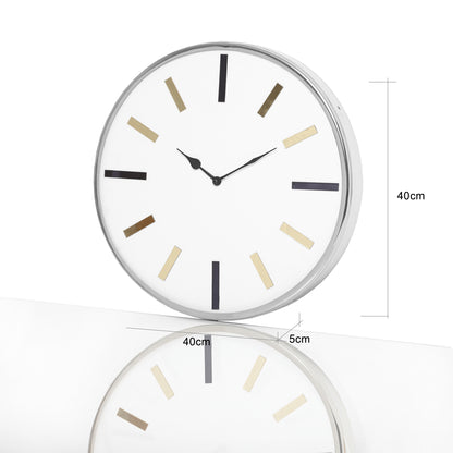 40cm Chrome Wall Clock