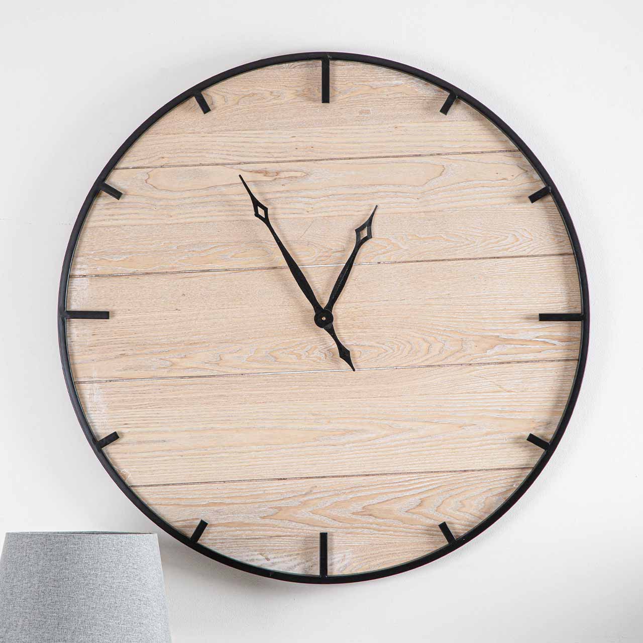 100cm Natural And Black Wall Clock