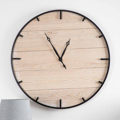 100cm Natural And Black Wall Clock