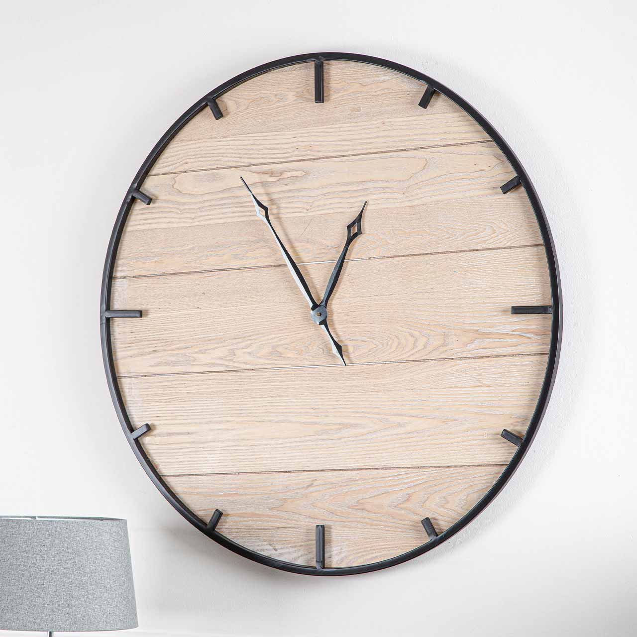 100cm Natural And Black Wall Clock