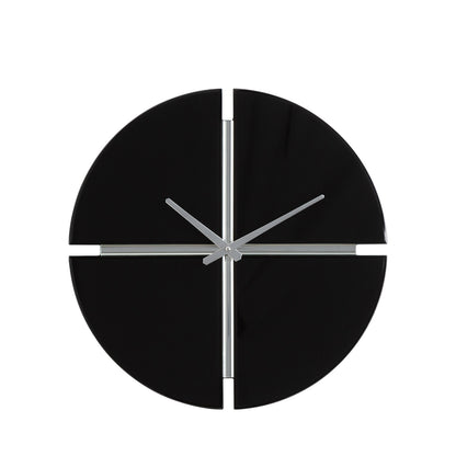 50cm 4-Part Black Glass Mirror Wall Clock