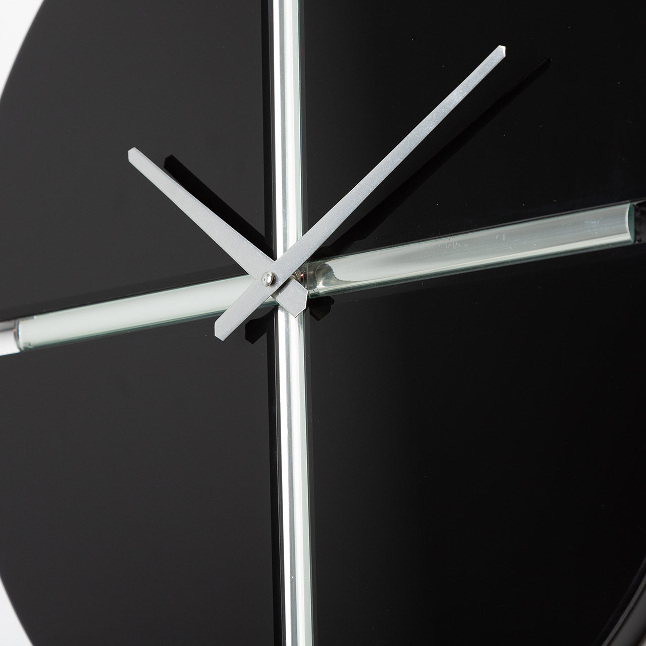 50cm 4-Part Black Glass Mirror Wall Clock