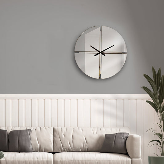 50cm 4-Part Mirror Wall Clock