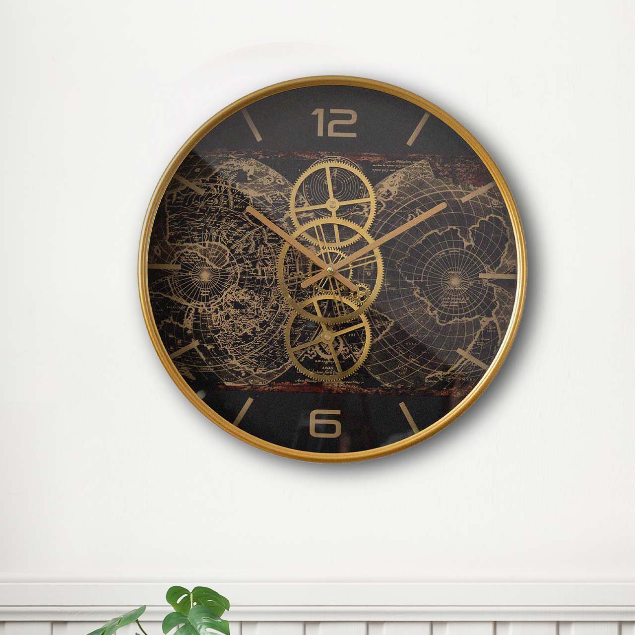 46cm Gold Gears Wall Clock