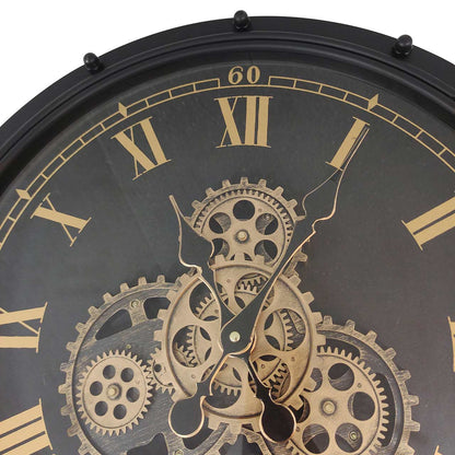 50cm Black and Gold Gears Wall Clock