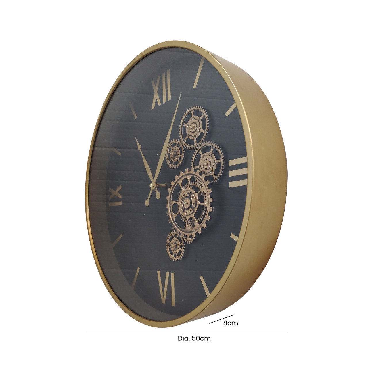 50cm Black Gears Wall Clock