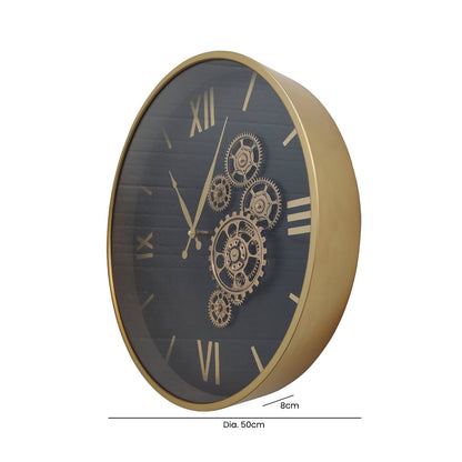 50cm Black Gears Wall Clock