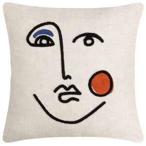 Cleo 45x45 Feather Filled Cushion Ginger & Navy - view 2