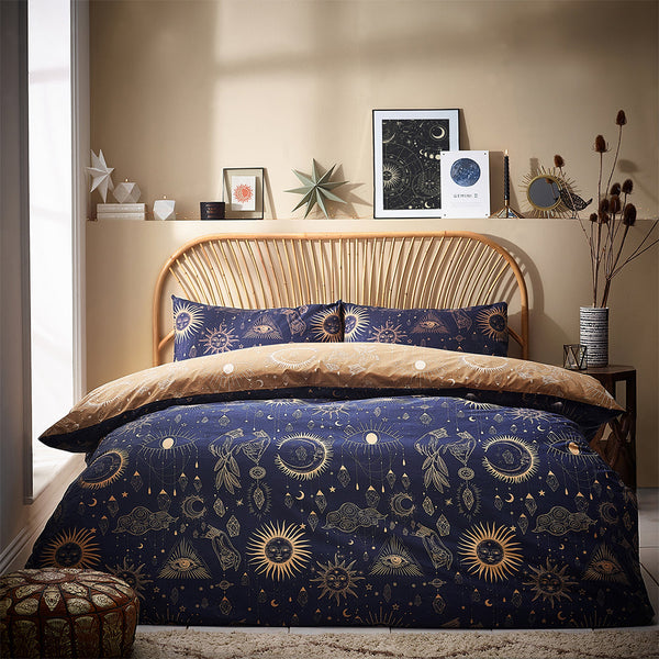 Constellation Double Duvet Set Gold/Navy - Riva