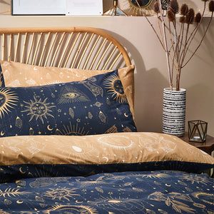 Constellation King Size Duvet Set Gold/Navy - Riva
