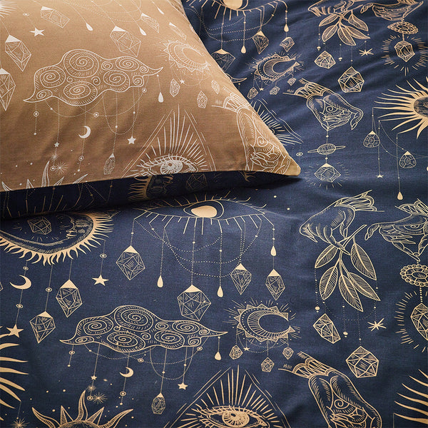 Constellation Single Duvet Set Gold/Navy - Riva