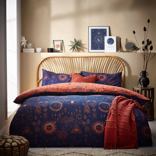 CONSTELLATION SUPER KING DUVET SET BRONZE/NAVY