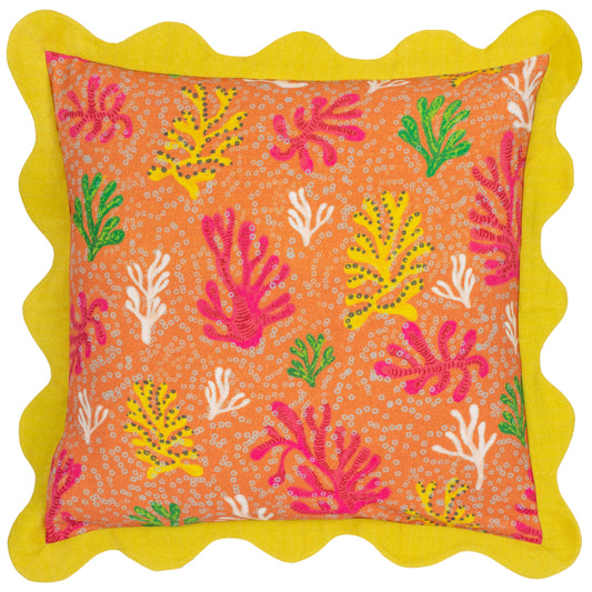 CORAL 50X50 FEATHER FILLED CUSHION CITRONELLE