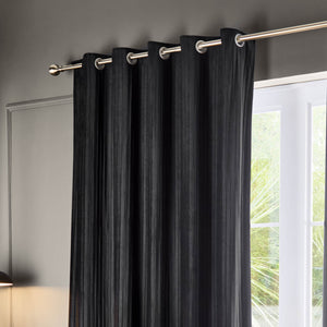 Corinthian 167x182 Eyelet Curtains Black - view 5