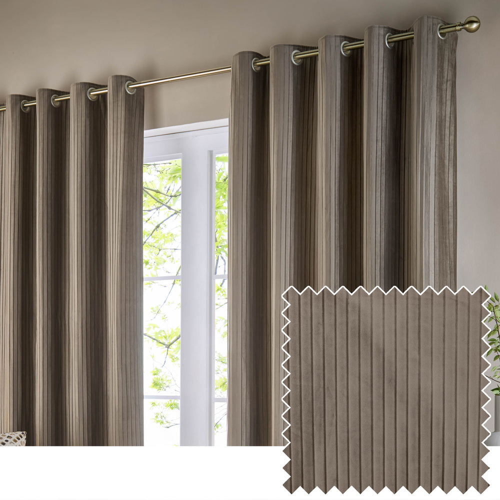 Corinthian 117x137 Eyelet Curtains Mink