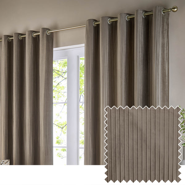 Corinthian 117x137 Eyelet Curtains Mink