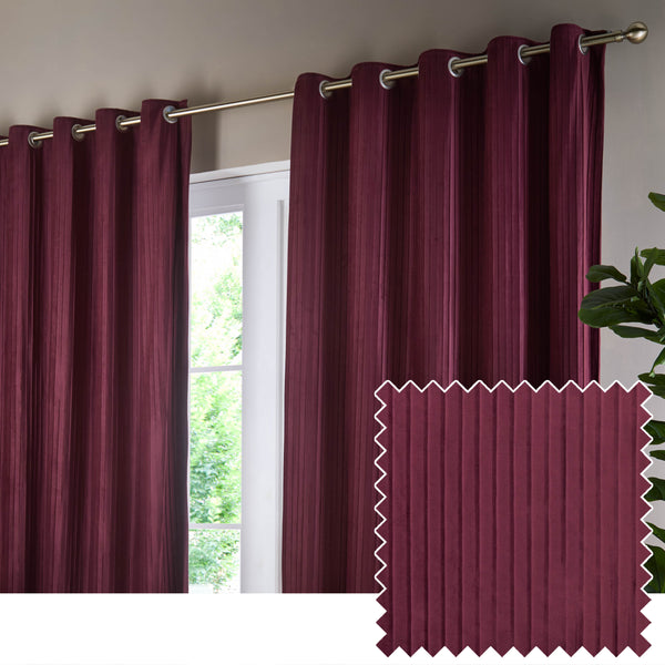 Corinthian 117x137 Eyelet Curtains Merlot - view 2