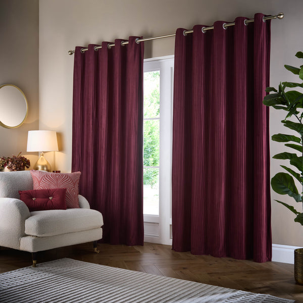 Corinthian 117x137 Eyelet Curtains Merlot - view 3